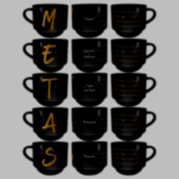 Metas Kit 5 Xícaras de porcelana 210mL