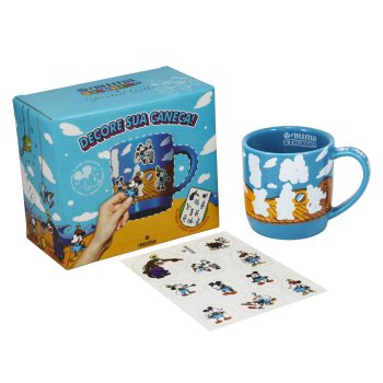 Steamboat Willie - Buma Stickers - Kit Caneca de porcelana 350mL + Cartela de Stickers