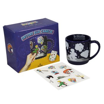 Pequeno Príncipe - Buma Stickers - Kit Caneca de porcelana 350mL + Cartela de Stickers
